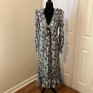 Baby blue ruffled long sleeve dress